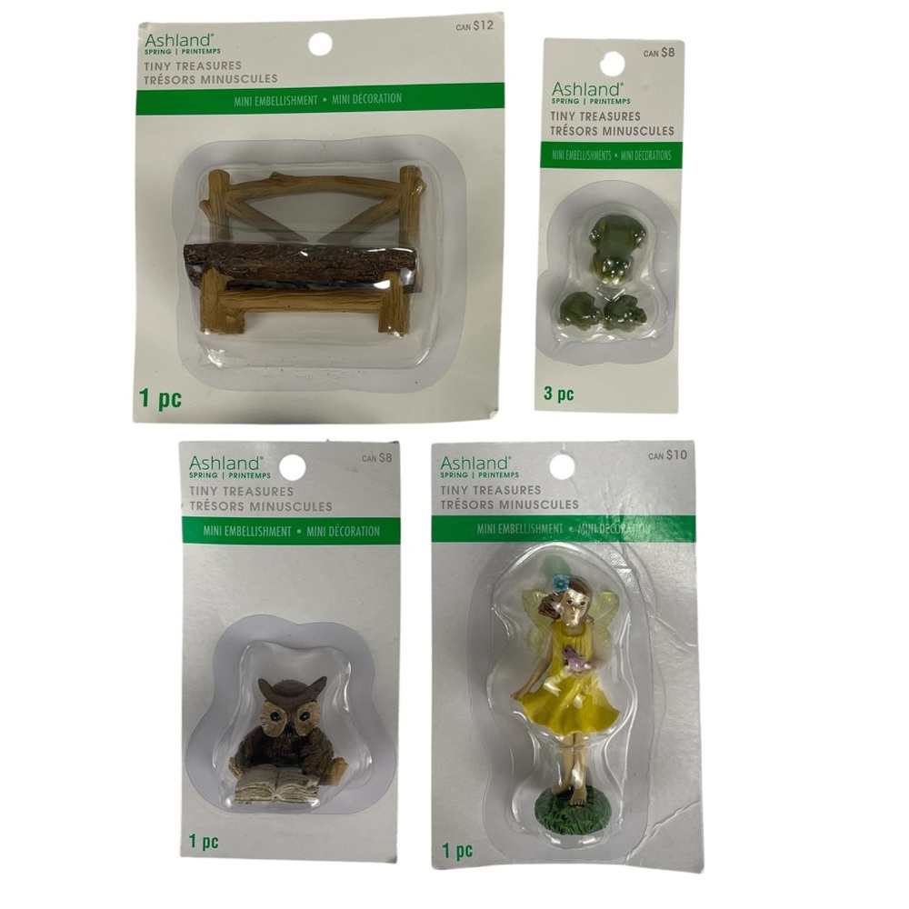 Ashland Tiny Treasures Spring Fairy Garden Mini Decorations Figurines Set NWT